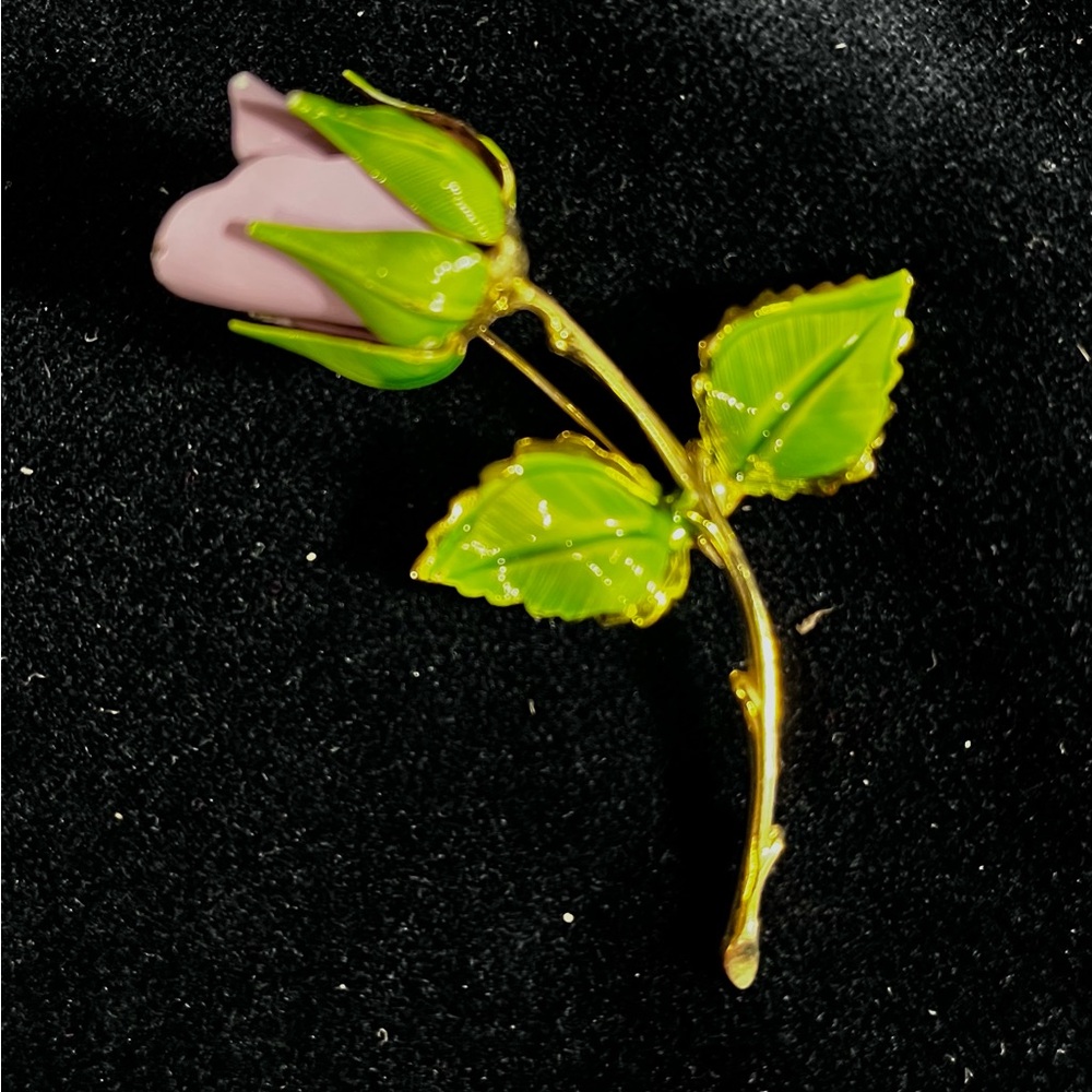 Giovanni Pink Rose Brooch